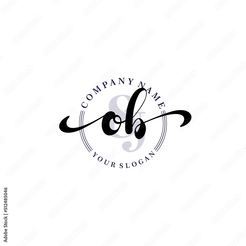 OB Initial handwriting logo vector. Hand lettering for designs. OB Initial handwriting logo vector. Hand lettering for designs.