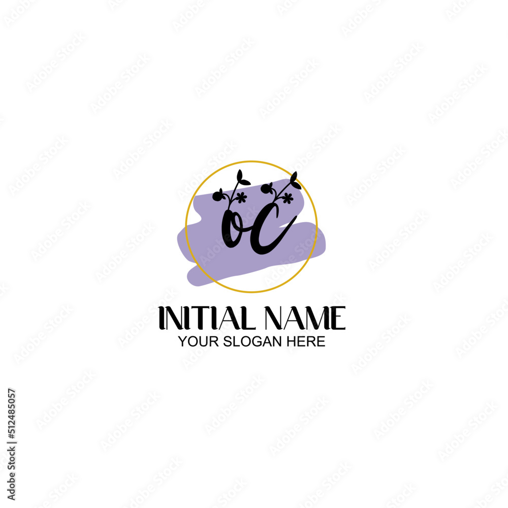 Initial letter OC beauty handwriting logo vector Initial letter OC beauty handwriting logo vector