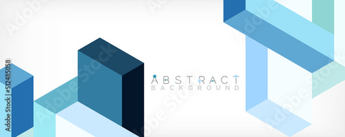 Abstract background. 3d cubes, cubic elements and blocks. Techno or business concept for wallpaper, banner, background, landing page