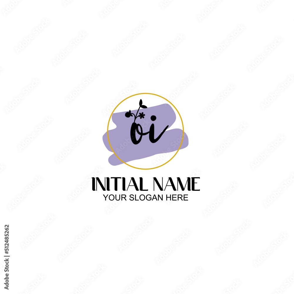 Initial letter OI beauty handwriting logo vector Initial letter OI beauty handwriting logo vector