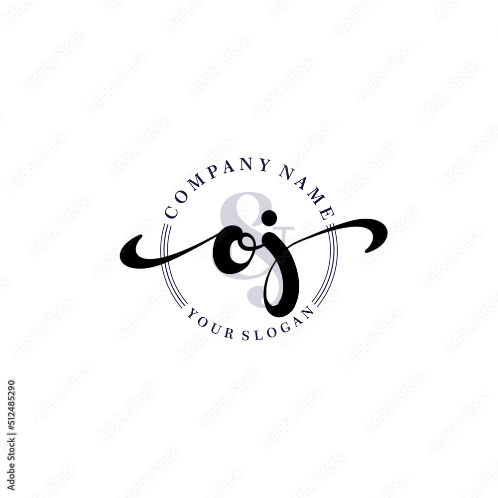 OJ Initial handwriting logo vector. Hand lettering for designs. OJ Initial handwriting logo vector. Hand lettering for designs.