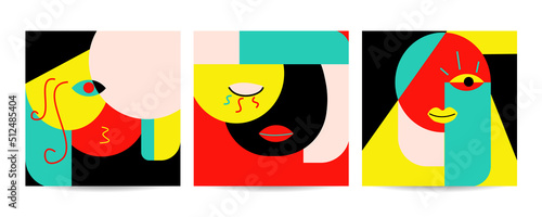 Different Faces vector illustration.