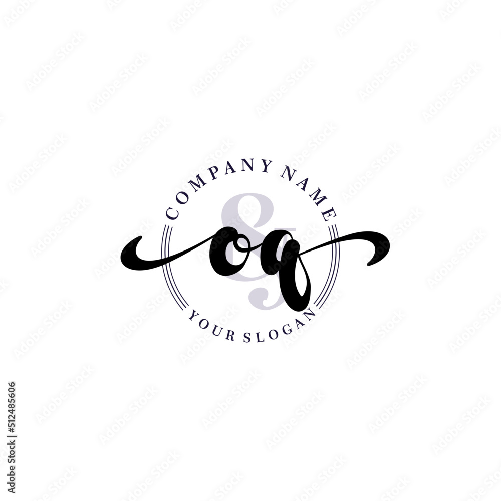 OQ Initial handwriting logo vector. Hand lettering for designs. OQ Initial handwriting logo vector. Hand lettering for designs.
