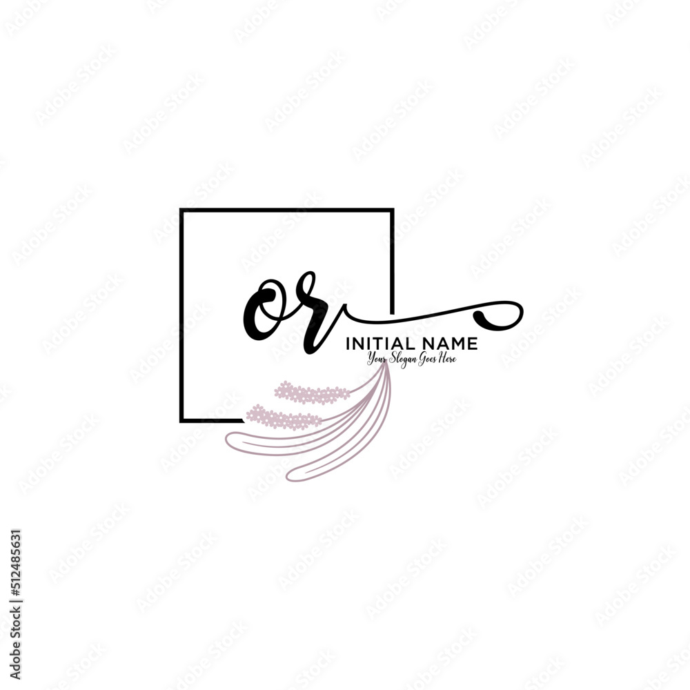Initial letter OR beauty handwriting logo vector Initial letter OR beauty handwriting logo vector