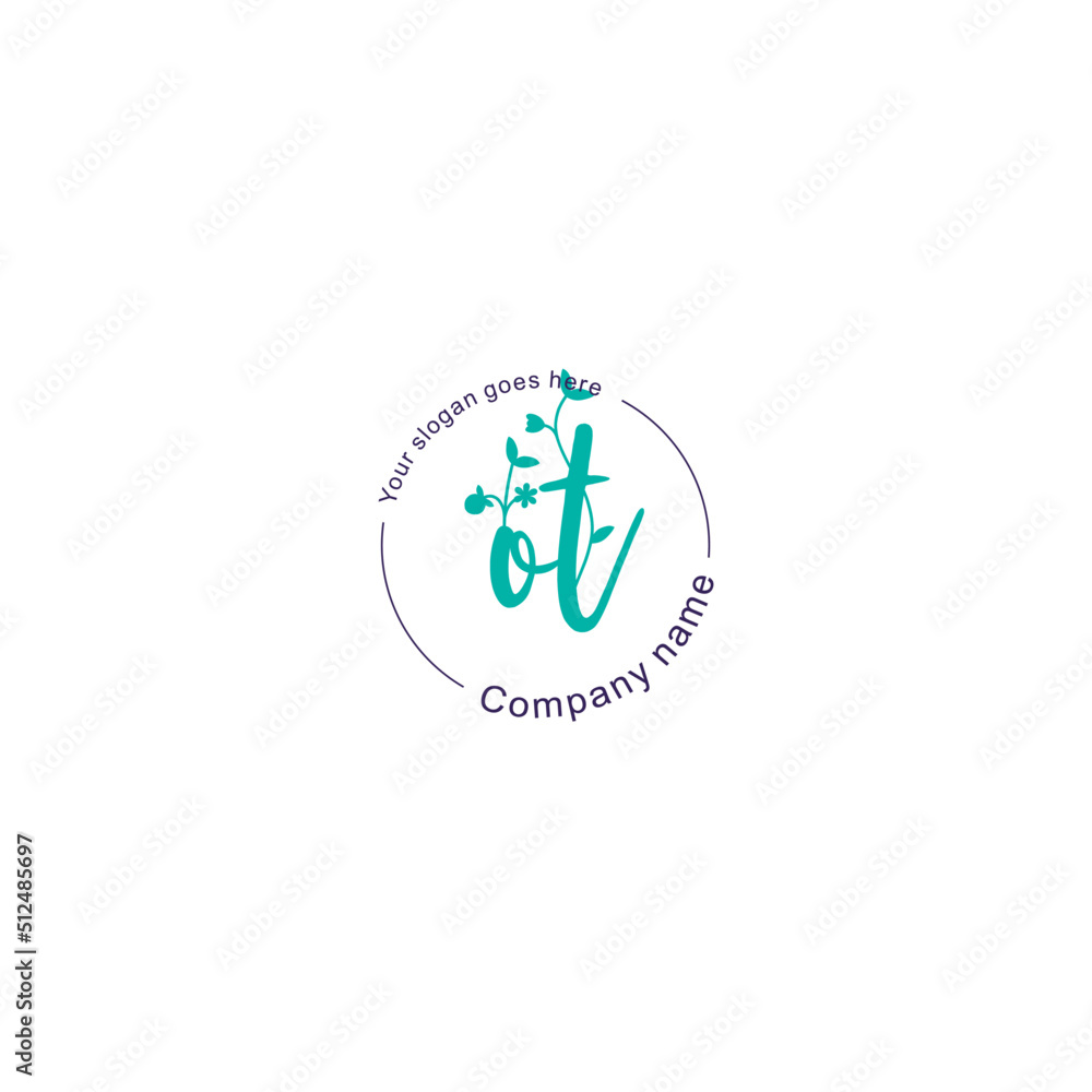 Initial letter OT beauty handwriting logo vector Initial letter OT beauty handwriting logo vector