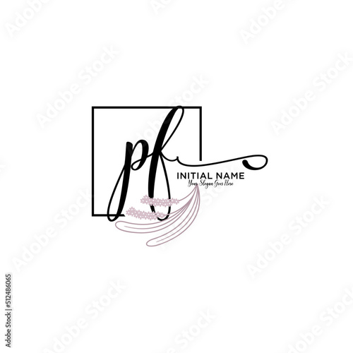 Initial letter PF beauty handwriting logo vector © Rensi