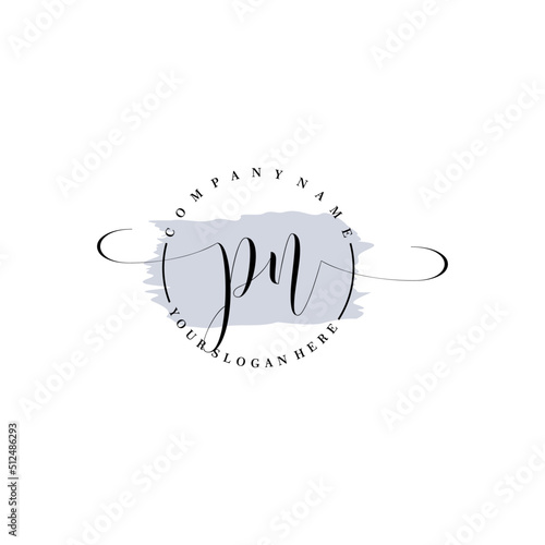 PM Initial handwriting logo vector. Hand lettering for designs.