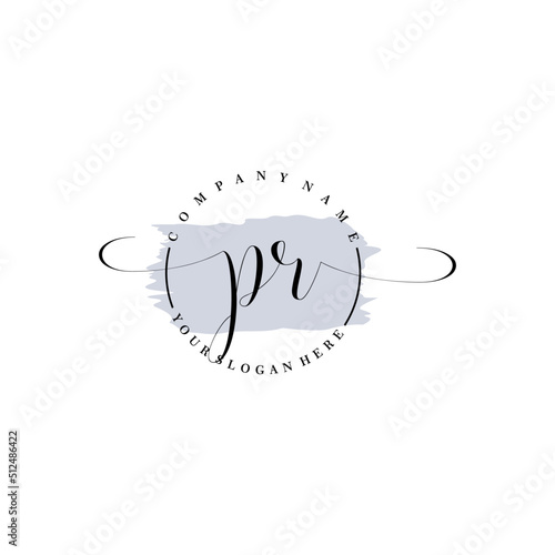 PR Initial handwriting logo vector. Hand lettering for designs.