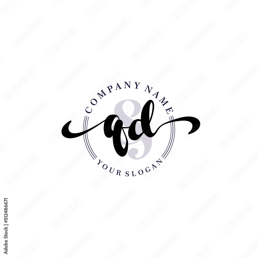 QD Initial handwriting logo vector. Hand lettering for designs. QD Initial handwriting logo vector. Hand lettering for designs.