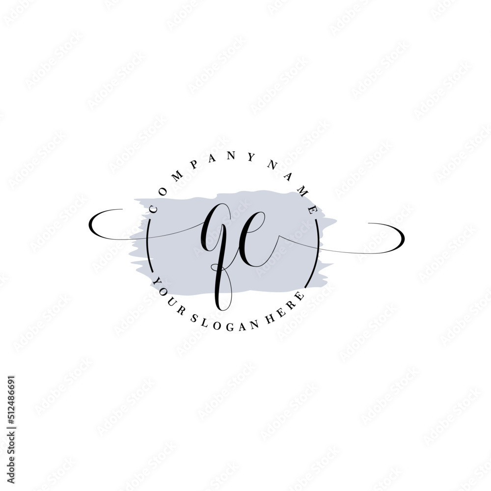 QE Initial handwriting logo vector. Hand lettering for designs. QE Initial handwriting logo vector. Hand lettering for designs.