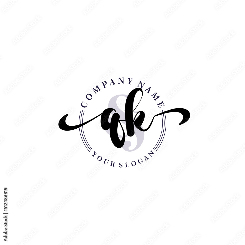 QK Initial handwriting logo vector. Hand lettering for designs. QK Initial handwriting logo vector. Hand lettering for designs.