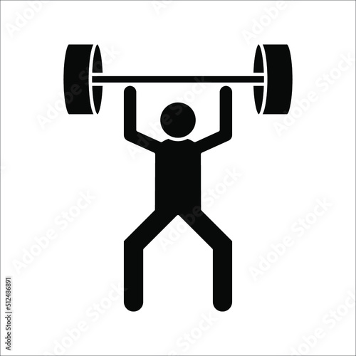 Weight lifting icon vector sign symbol for design on white background