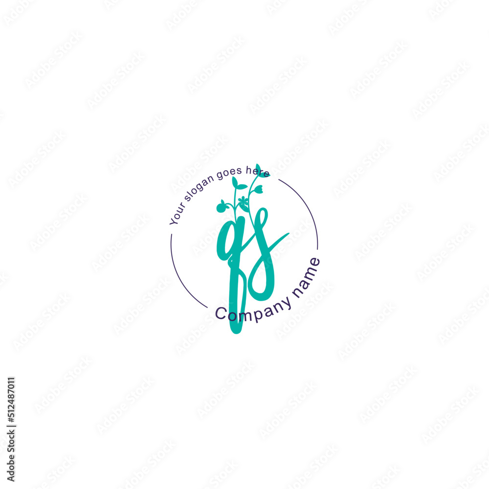 Initial letter QS beauty handwriting logo vector Initial letter QS beauty handwriting logo vector