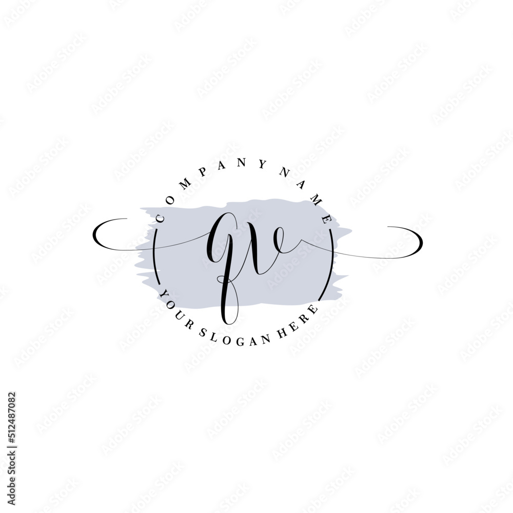 QV Initial handwriting logo vector. Hand lettering for designs. QV Initial handwriting logo vector. Hand lettering for designs.