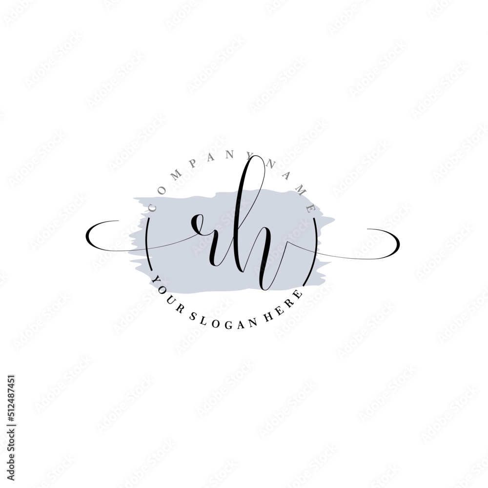 RH Initial handwriting logo vector. Hand lettering for designs. RH Initial handwriting logo vector. Hand lettering for designs.
