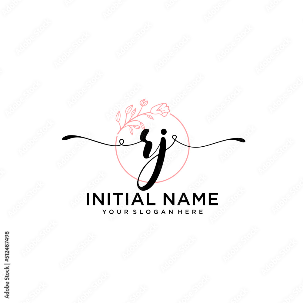 Initial letter RJ beauty handwriting logo vector Initial letter RJ beauty handwriting logo vector