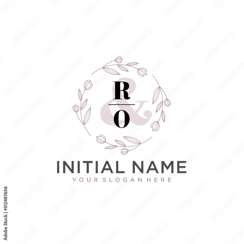 Initial letter RO beauty handwriting logo vector Initial letter RO beauty handwriting logo vector
