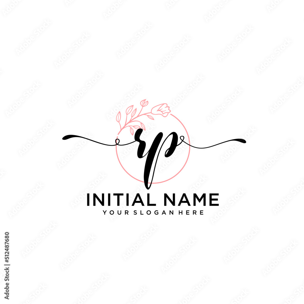 Obraz premium Initial letter RP beauty handwriting logo vector