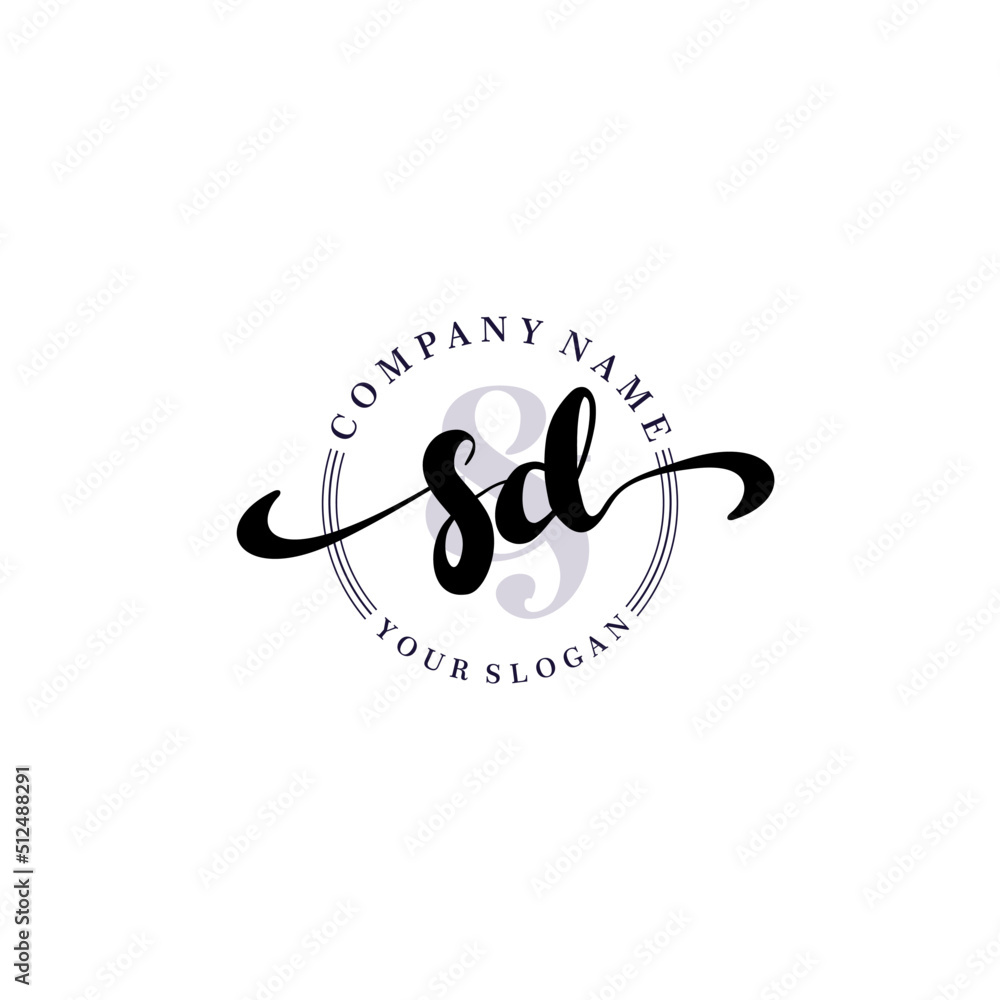 SD Initial handwriting logo vector. Hand lettering for designs. SD Initial handwriting logo vector. Hand lettering for designs.