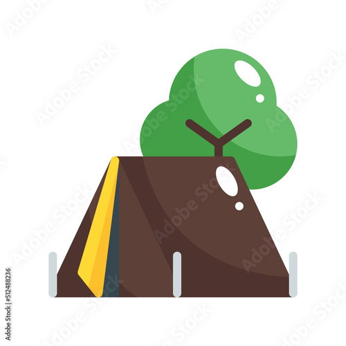tent flat style icon. vector illustration for graphic design, website, app