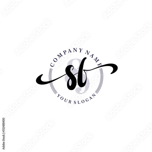 SF Initial handwriting logo vector. Hand lettering for designs.