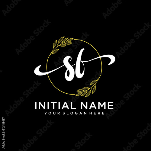 SF Initial handwriting logo vector. Hand lettering for designs.