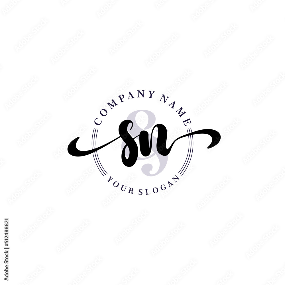 SN Initial handwriting logo vector. Hand lettering for designs. SN Initial handwriting logo vector. Hand lettering for designs.