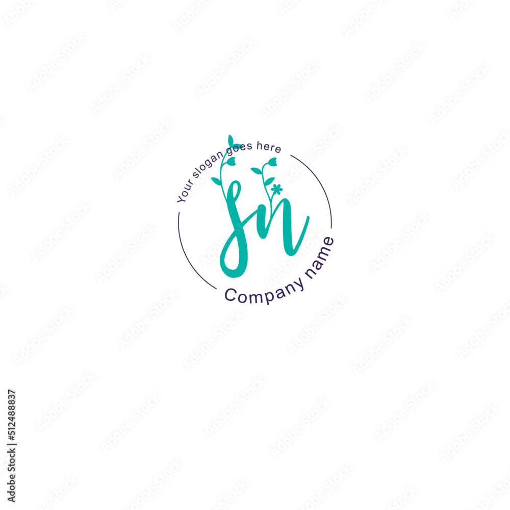 Initial letter SN beauty handwriting logo vector Initial letter SN beauty handwriting logo vector