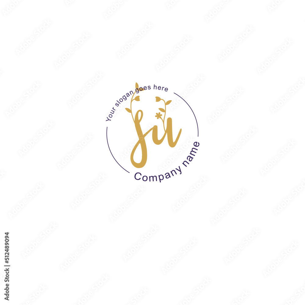 Initial letter SU beauty handwriting logo vector Initial letter SU beauty handwriting logo vector
