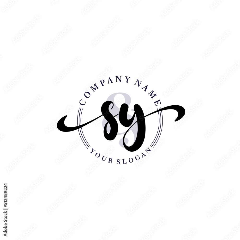 SY Initial handwriting logo vector. Hand lettering for designs. SY Initial handwriting logo vector. Hand lettering for designs.