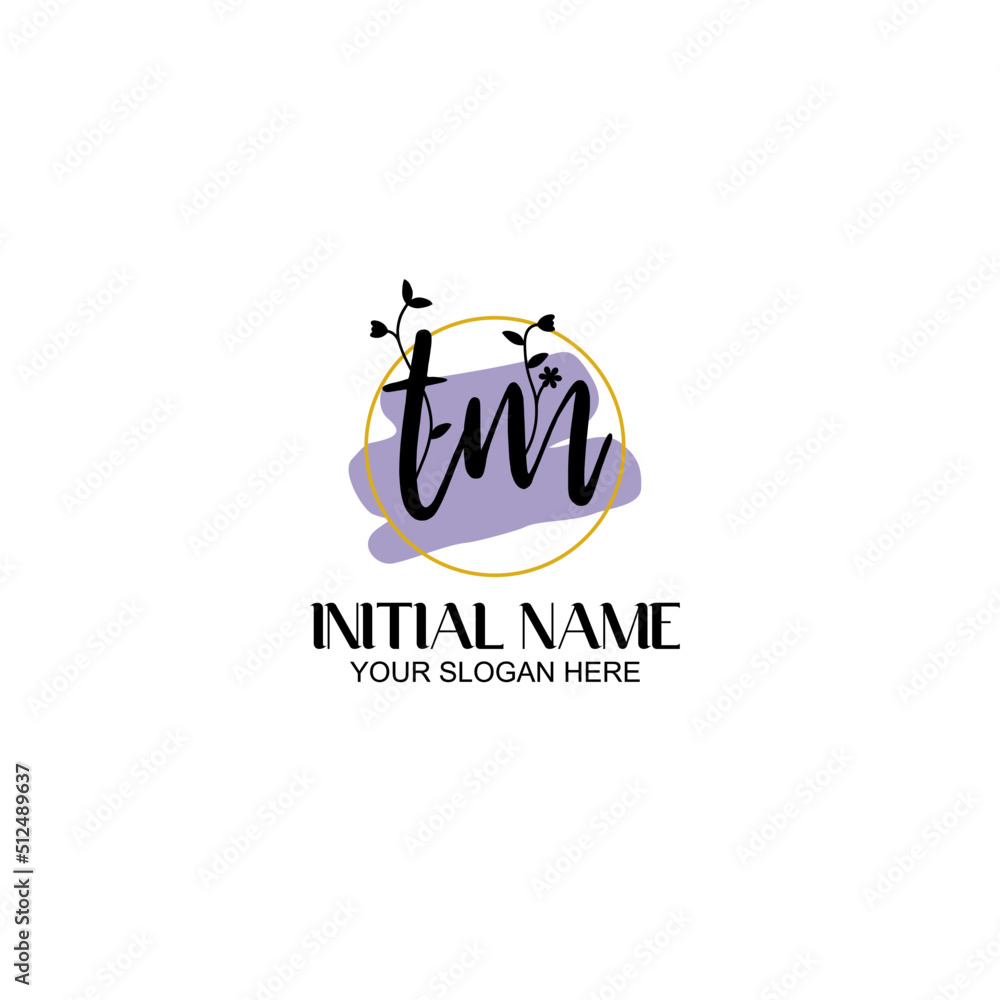 Initial letter TM beauty handwriting logo vector Initial letter TM beauty handwriting logo vector