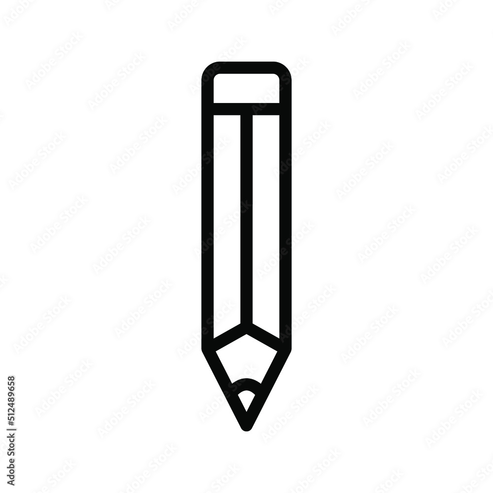 Continuous one line drawing a pencil icon color editable Continuous one line drawing a pencil icon color editable