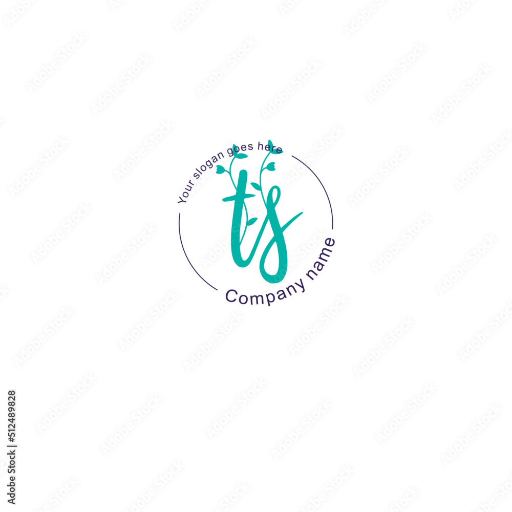 Initial letter TS beauty handwriting logo vector Initial letter TS beauty handwriting logo vector