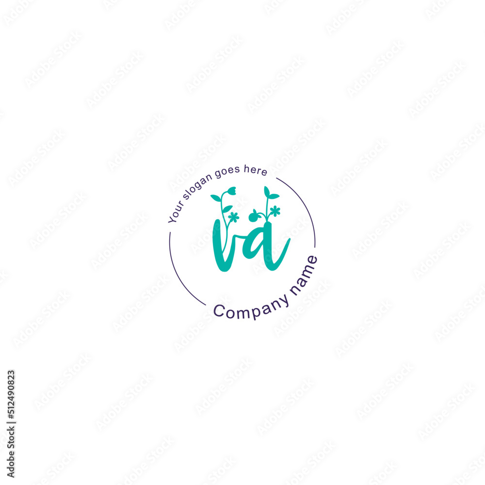 Initial letter VA beauty handwriting logo vector Initial letter VA beauty handwriting logo vector