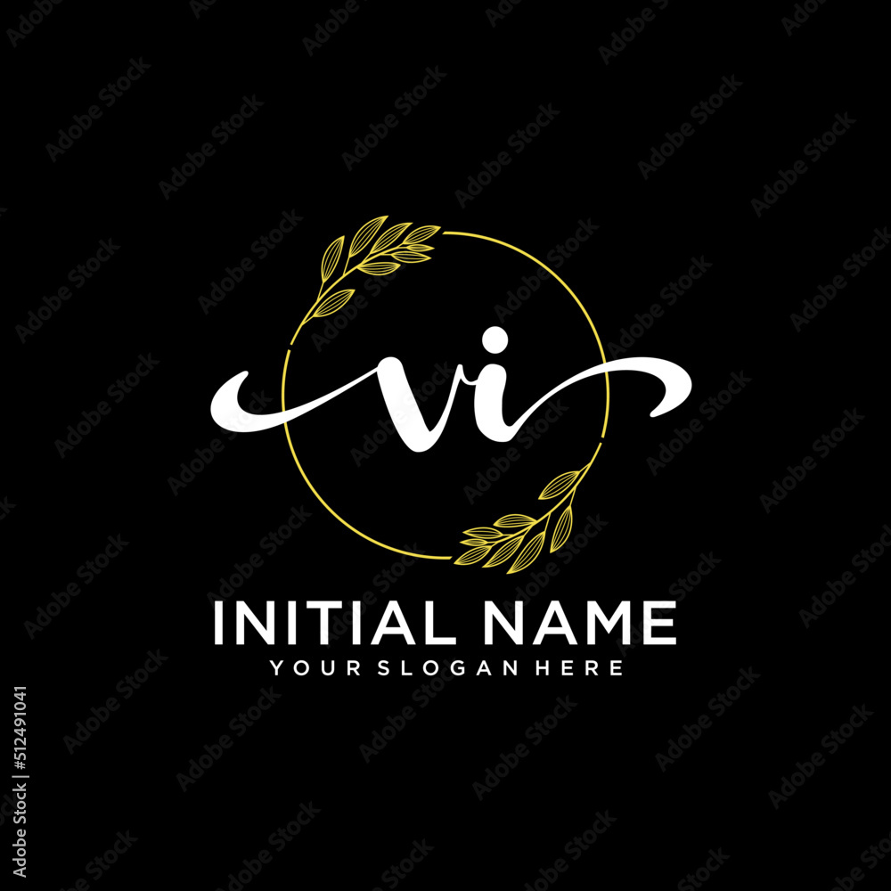VI Initial handwriting logo vector. Hand lettering for designs. VI Initial handwriting logo vector. Hand lettering for designs.