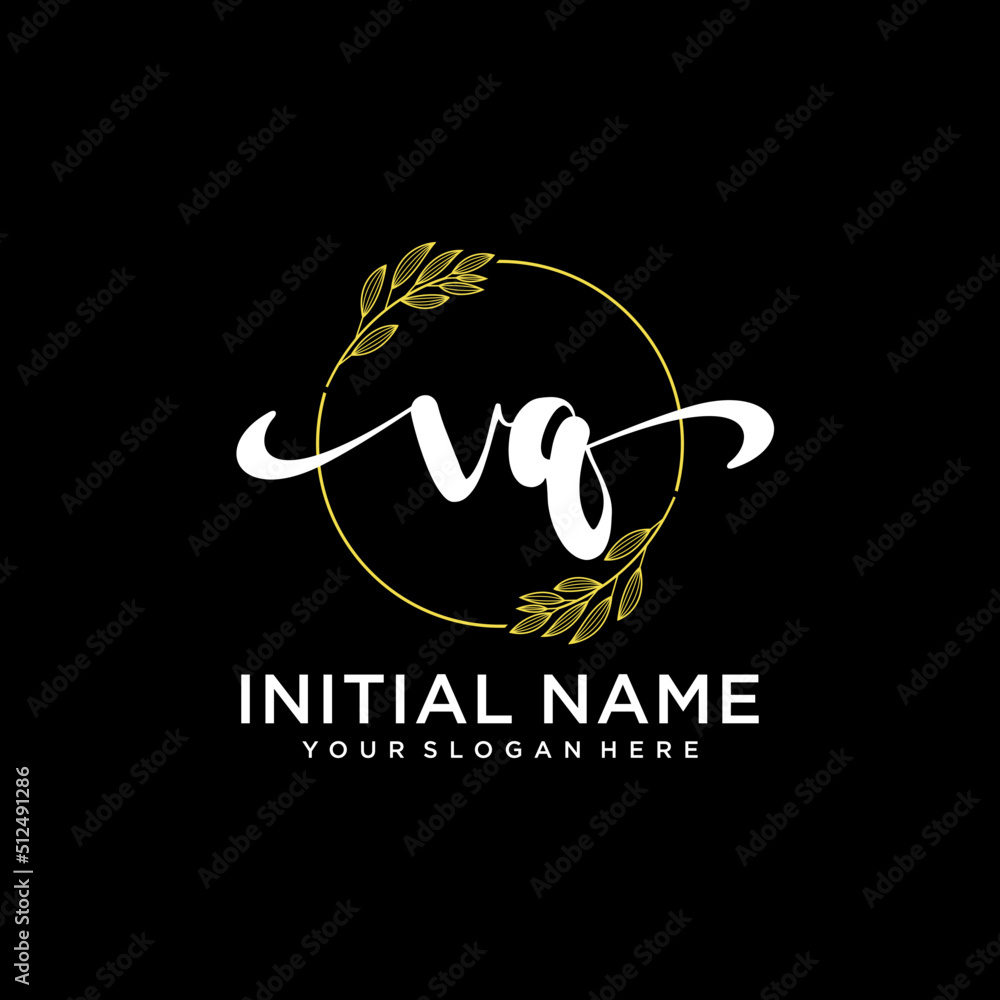 VQ Initial handwriting logo vector. Hand lettering for designs. VQ Initial handwriting logo vector. Hand lettering for designs.