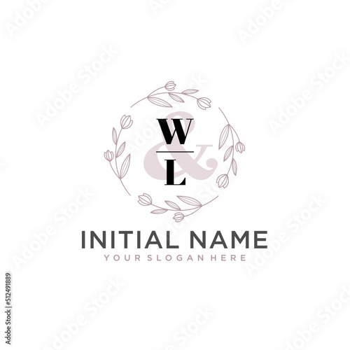 WL Initial handwriting logo vector. Hand lettering for designs.
