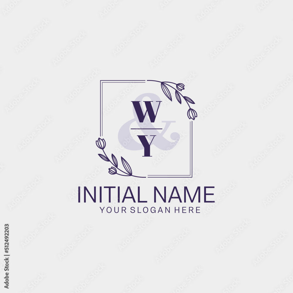 Initial letter WY beauty handwriting logo vector