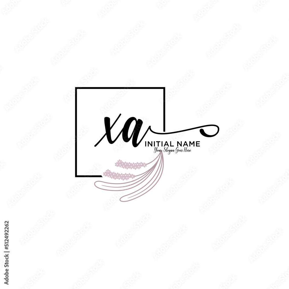Initial letter XA beauty handwriting logo vector Initial letter XA beauty handwriting logo vector