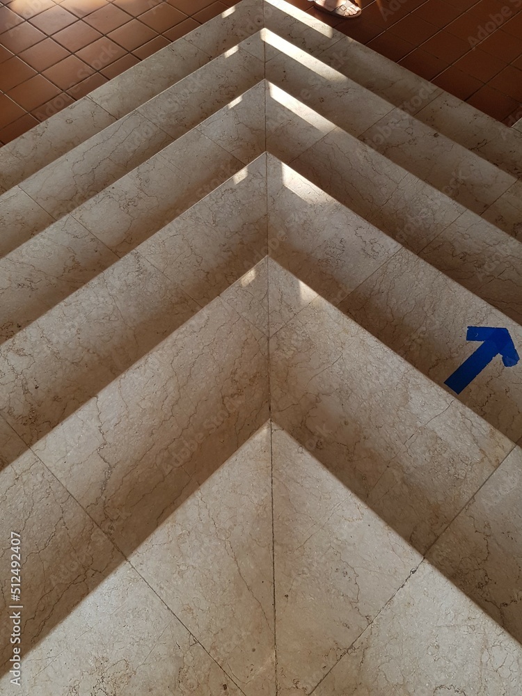top view of the stairs of the house made of tiles. Interior concept. top view of the stairs of the house made of tiles. Interior concept.