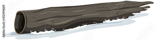 Isolated floating dead log wood