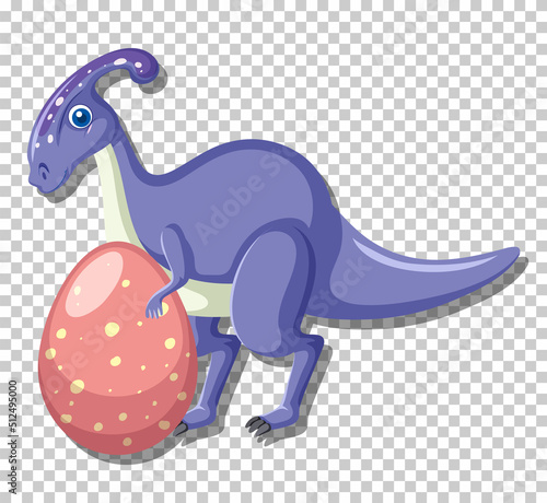 Cute parasaurolophus dinosaur isolated