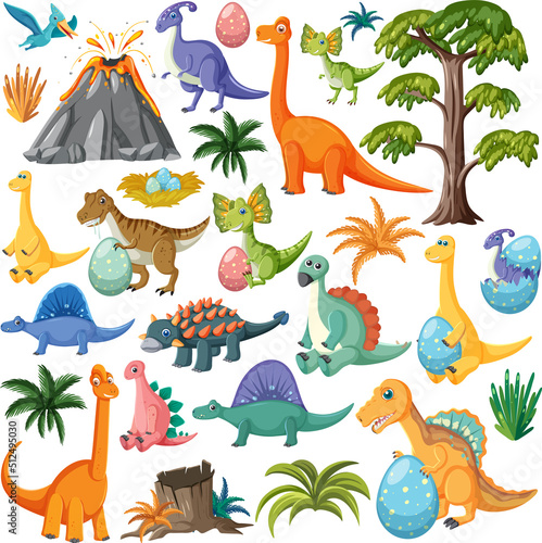 Cute dinosaur seamless pattern