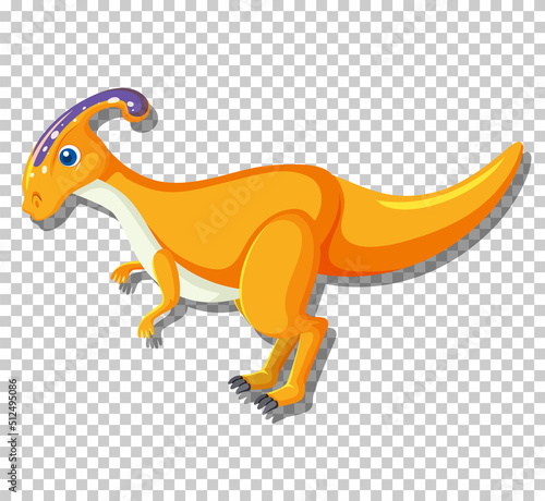 Cute parasaurolophus dinosaur isolated