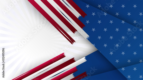 Happy 4th of July USA Independence Day background with American national flag. Universal US American banner. Vector illustration. Designed for Memorial day, Labour day, presentation, patriot, election