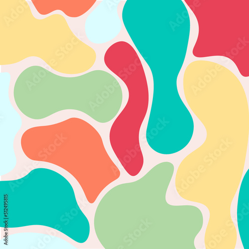 Colorful Abstract Organic Shapes Blob Background Wallpaper