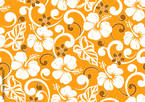 flower hawaii seamless pattern, fashion tribal textile art, hand-draw background vibrant colors, fashion artwork for Fabric print, clothes