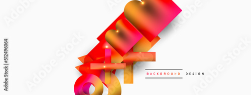 Minimal geometric abstract background. Primitive shapes composition backdrop. Trendy techno business template for wallpaper, banner, background or landing