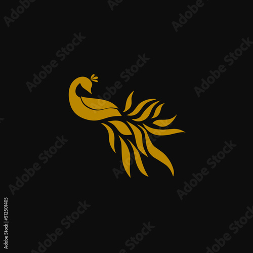 Illustration vector graphic of template logo golden peacock style design luxury