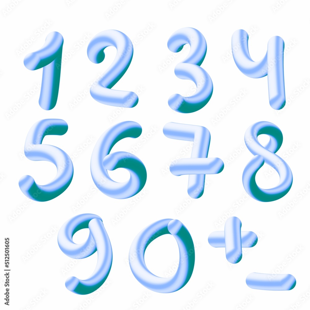 Set with numbers for stickers and cards and kids and shops and hobbies and school